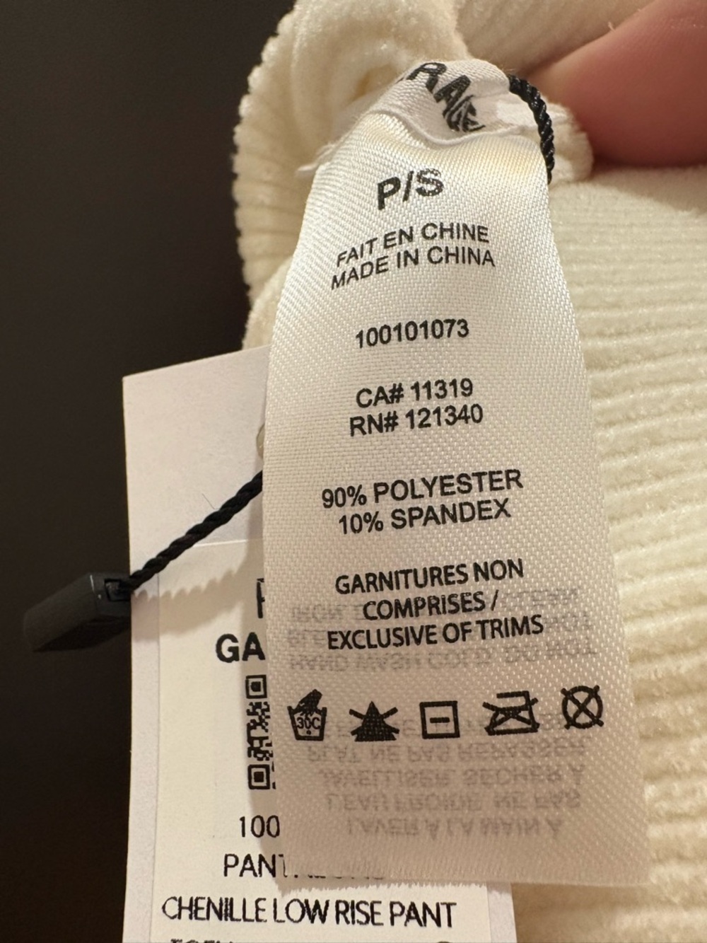 Garage Chenille Low Rise Pants in Cream - Picture 7 of 7